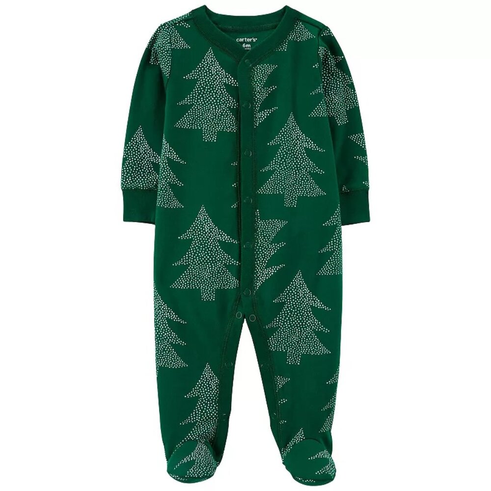 Baby Carter's Christmas Tree Snap-Up Cotton Sleep & Play/NWT/3M